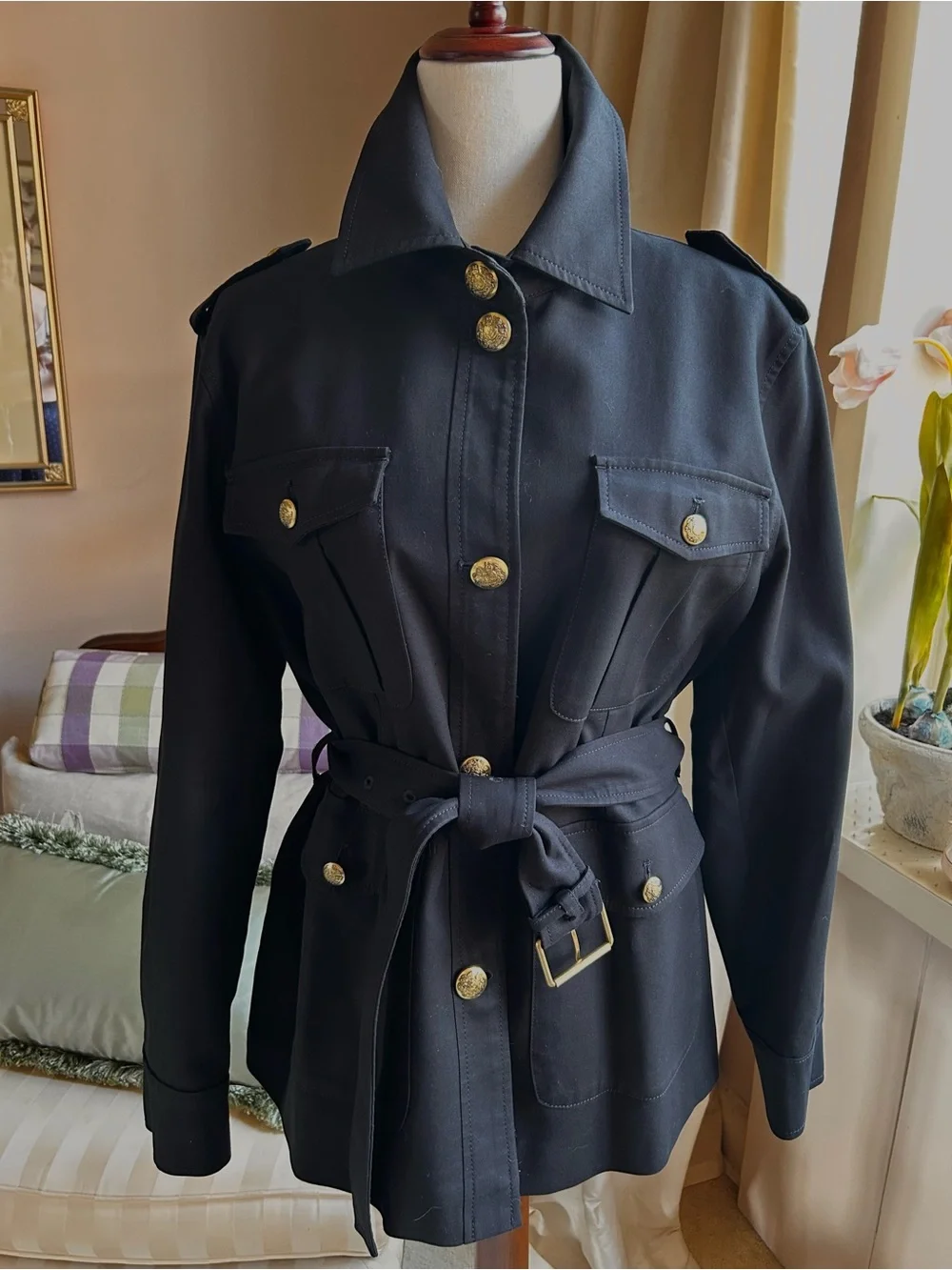 Banana Republic Black Military Style Jacket